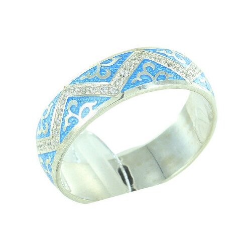 Ювелия Серебряное кольцо с фианитами, размер 18.0