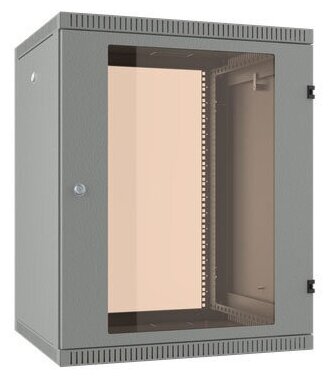 Шкаф коммутационный NT WALLBOX 15-63 G (084700) настенный 15U 600x350мм пер. дв. стекл направл. под закл. гайки 335кг серый 300мм 20кг 744мм IP20 сталь