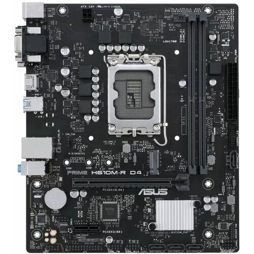 Материнская плата ASUS PRIME H610M-R D4-SI LGA1700 H610 HDMI DVI D-SUB MB 832000₽