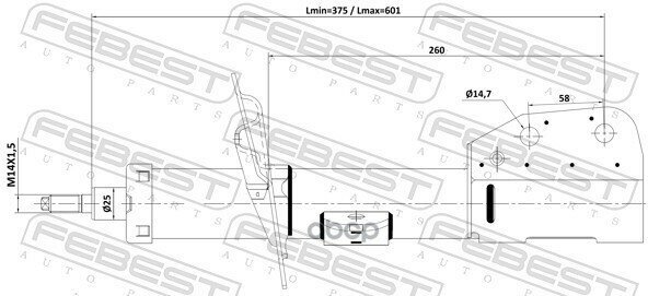 Амортизатор передний правый FEBEST 10110-002FR для автомобилей Chevrolet, Holden, Opel.