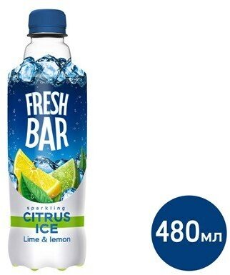 Напиток газированный Fresh Bar Лайм-лимон, 480мл. Х24 штуки