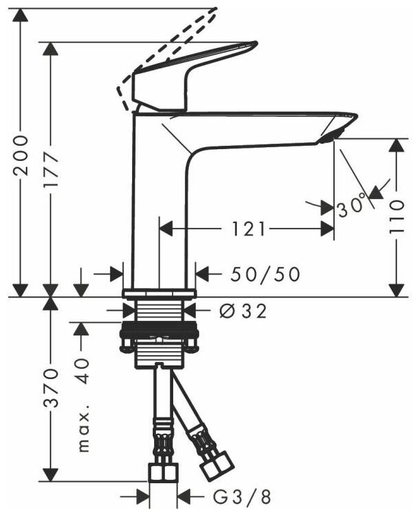 Смеситель для раковины Hansgrohe Logis Fine 71253000