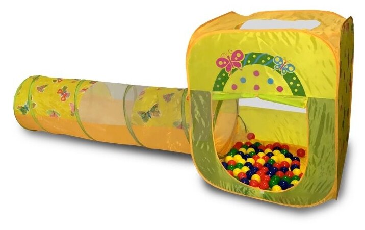 Палатка детская игровая Ching Ching квадратный + туннель + 100 шариков CBH-23