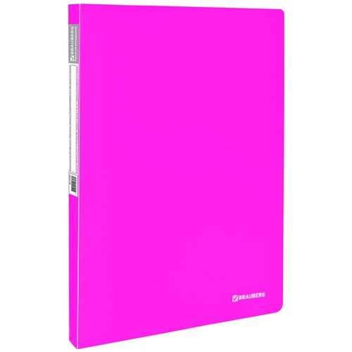 BRAUBERG Папка-дисплей на 20 вкладышей Neon А4, неоновый розовый комплект 8 шт папка 40 вкладышей brauberg neon 25 мм неоновая розовая 700 мкм 227454