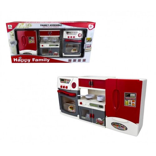 Набор бытовой техники . Холодильник, модуль с варочной панелью, духовой шкаф, с аксесс., на бат., свет в. к