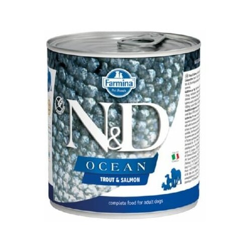 Консервированный корм для собак, ND OCEAN, Форель с лососем, 285 гр