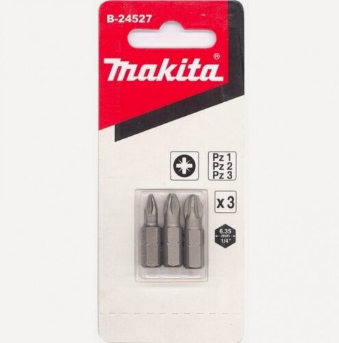 Изображение товара Бита Makita Рozidriv 1,2,3, хв-6-ти гран 1\4", 25мм,3шт