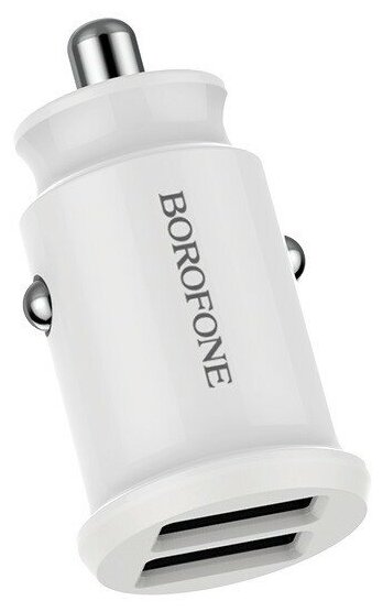 Автомобильное зарядное устройство Borofone BZ8 MaxRide, white