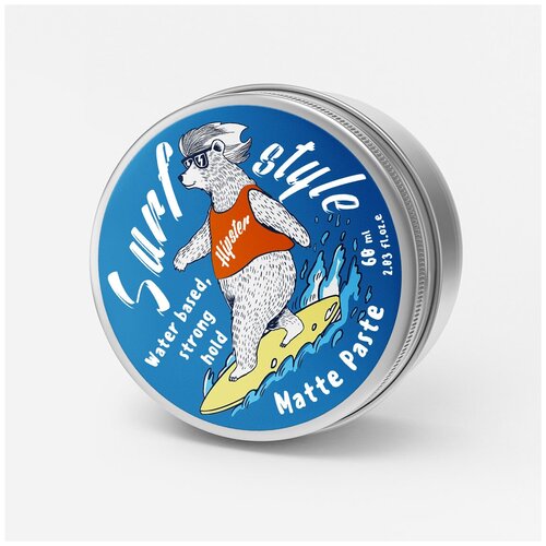 Hipster Паста для укладки волос Surf style Matte Paste с сильной фиксацией и матовым эффектом, 60 ml паста для укладки волос со средней фиксацией и матовым эффектом hipster matte paste 33 мл