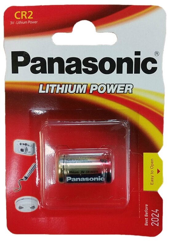 Батарейка Panasonic Lithium Power CR2, в упаковке: 1 шт.