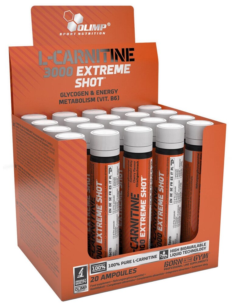 Л-Карнитин (L-Сarnitine) Olimp L-Carnitine 3000 Extreme Shot (20 ампул по 25 мл) Апельсин