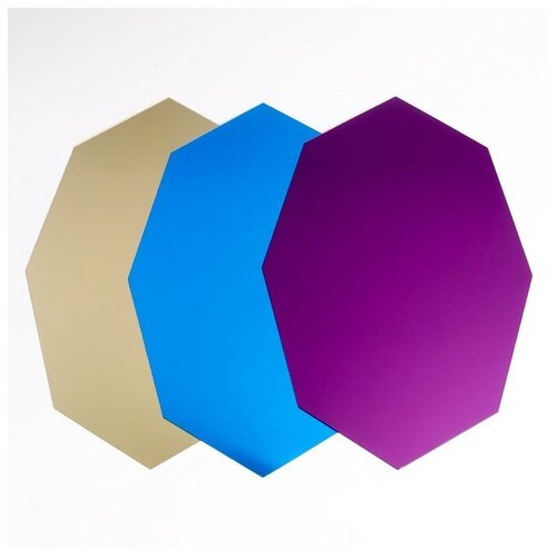 Наклейка пластик зеркальная Многогранник микс 30х20 см 317₽