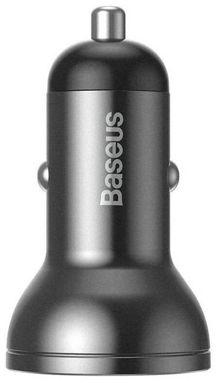 Автомобильная зарядка Baseus Digital Display Dual USB 4.8A Car Charger 24W с Кабелем 3 в 1 1.2M Черный (TZCCBX-0G)