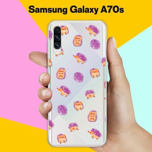 Силиконовый чехол на Samsung Galaxy A70s Ежики / для Самсунг Галакси А70с