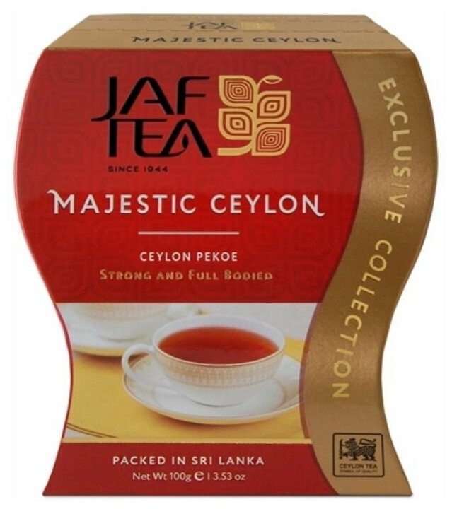 Чай чёрный JAF TEA Majestic Ceylon листовой сорт Pekoe 100 г. - фотография № 4