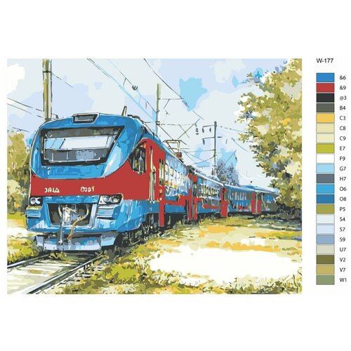 Картина по номерам W-177 Поезд 60х80 картина по номерам w 762 чингисхан 60х80