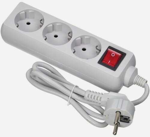 Изображение товара Сетевой фильтр Buro 300SL-1-G 1м (3 розетки) серый (пакет ПЭ)