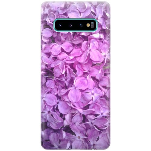 фото Силиконовый чехол на samsung galaxy s10+ / самсунг с10 плюс с принтом "цветы серени" gosso