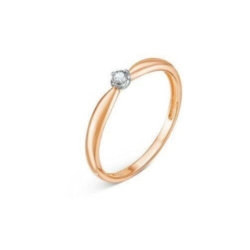 Кольцо Vesna jewelry, красное золото, 585 проба, бриллиант, размер 17.5