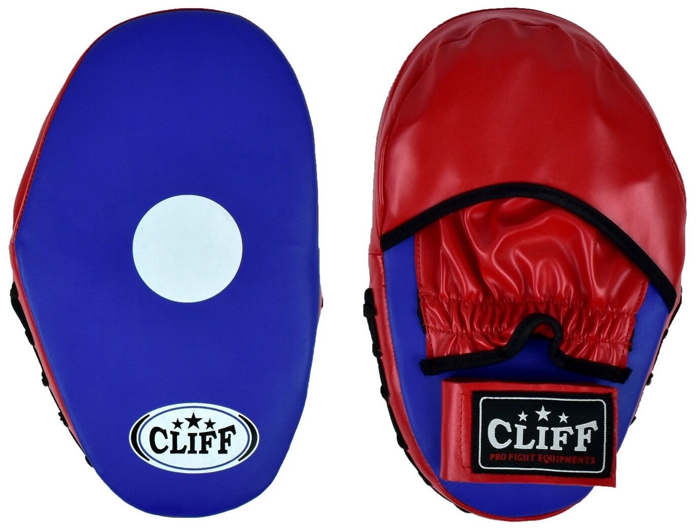 Лапы боксерские CLIFF ULI-6006, PVC+FLEX, сине-красные