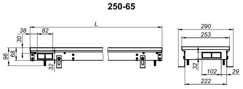 Водяной конвектор Techno Usual KVZ 250-65-1100 черный/алюминий 1100 мм 250 мм 343 Вт - фотография № 8