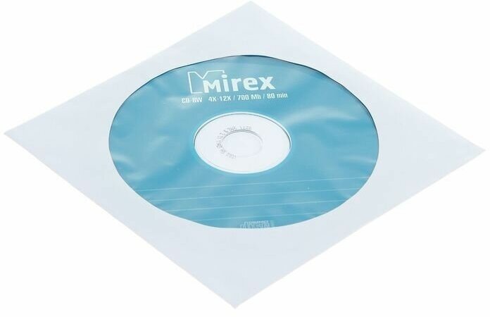 Диск CD-RW Mirex, 4-12x, 700 Мб, конверт, 1 шт