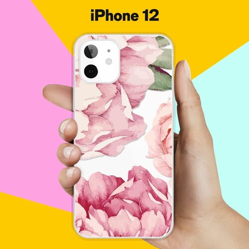 Силиконовый чехол Пионы на Apple iPhone 12 силиконовый чехол на apple iphone 8 айфон 8 пионы розово белые