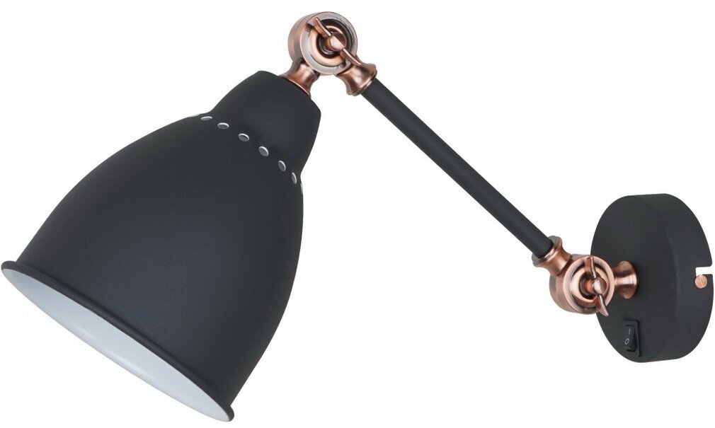 Настенное бра Arte Lamp Braccio A2054AP-1BK, E27, кол-во ламп:1шт, Черный