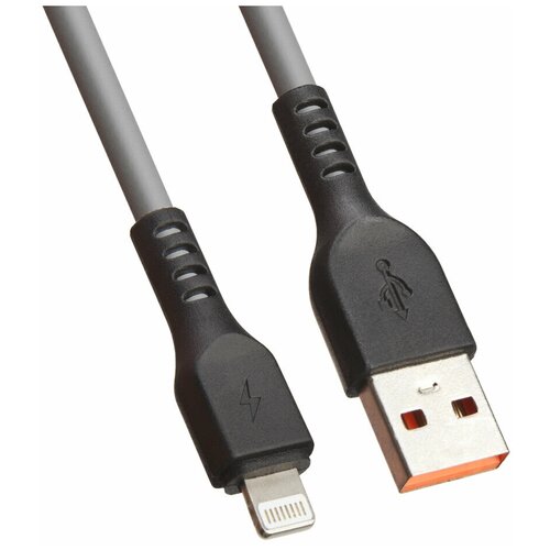 USB кабель "LP" для Apple 8 pin "Extra" TPE (серый/коробка)