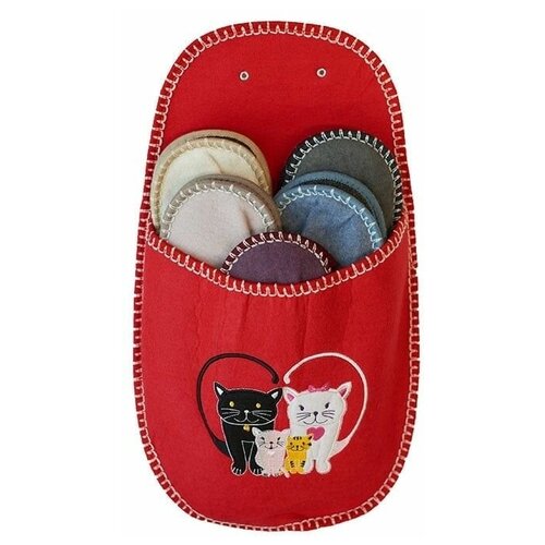 фото Набор тапочек "ждём гостей!" ( карман и 5 штук тапок) / комплект тапок / подарочный набор нет бренда