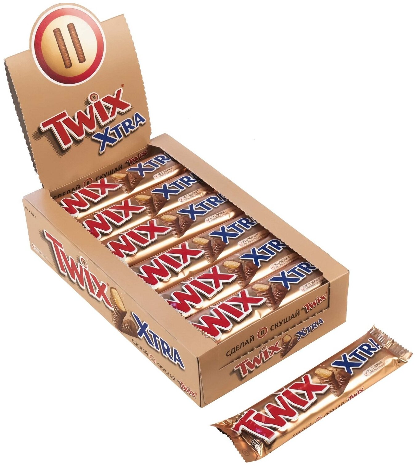 Батончик Twix Xtra с карамелью, 82 г, 24 шт.