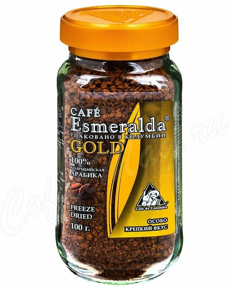 CAFE Esmeralda Кофе GOLD растворимый сублимированный в стеклянной банке 100г - фотография № 4