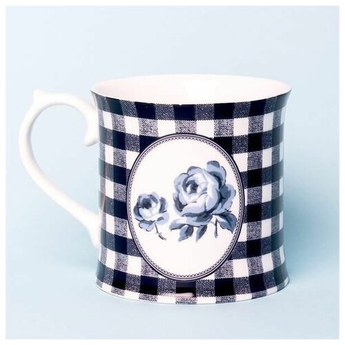 Кружка Katie Alice Vintage Indigo Blue Gingham 400 мл, фарфор