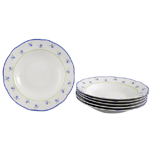 фото Набор тарелок глубоких мэри-энн незабудки, 23 см, 6 шт., leander