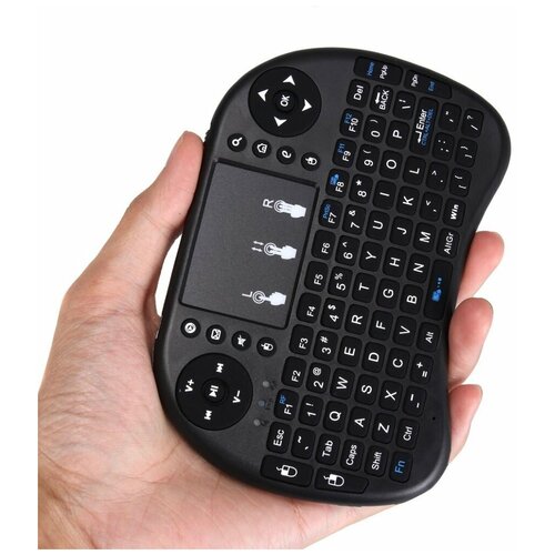 Клавиатура мини беспроводная и мышь с тачпадом i8b для телевизора ТВ-приставки проектора ПК черный 51100₽