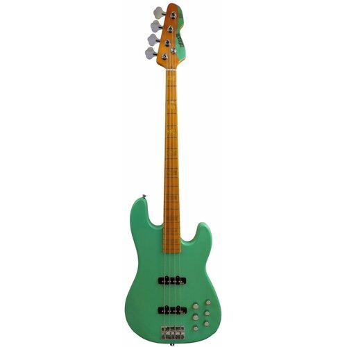 Markbass MB GV 4 Gloxy Val Surf Green CR MP бас-гитара с чехлом, JJ, активный преамп, цвет зеленый