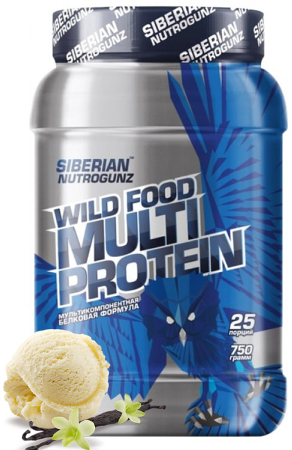 Siberian Nutrogunz Wild Food Multi Protein 750 гр (ванильный пломбир)