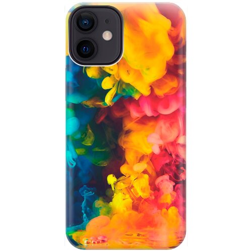 фото Силиконовый чехол на apple iphone 12 mini / эпл айфон 12 мини с принтом "красочное буйство" gosso