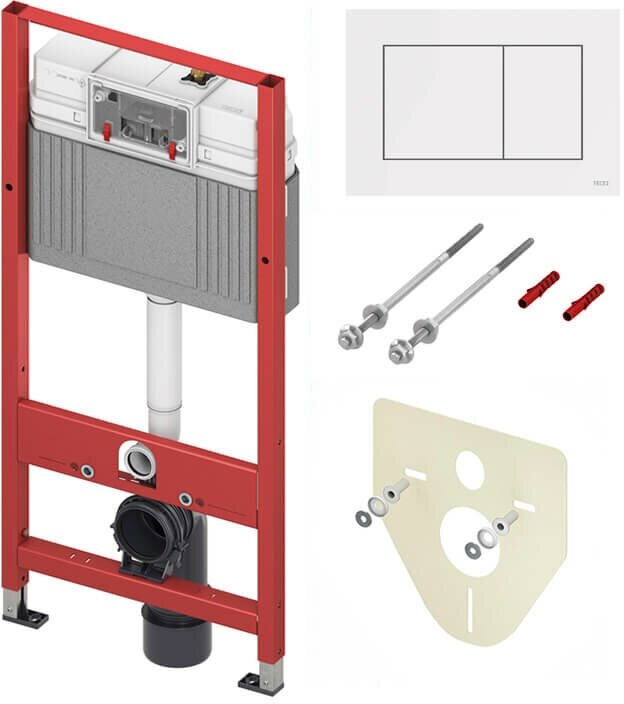 TECE Комплект 4 в 1 инсталляция для подвесного унитаза с белой клавишей 9400413 TECE