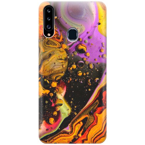 фото Силиконовый чехол на samsung galaxy a20s / самсунг а20 эс с принтом "разноцветные капли" gosso