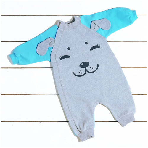 фото Комбинезон алиса, открытая стопа, размер 86, голубой, серый