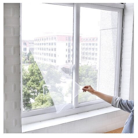 Москитная сетка на окно с крепёжной лентой 160х160см цвет белый