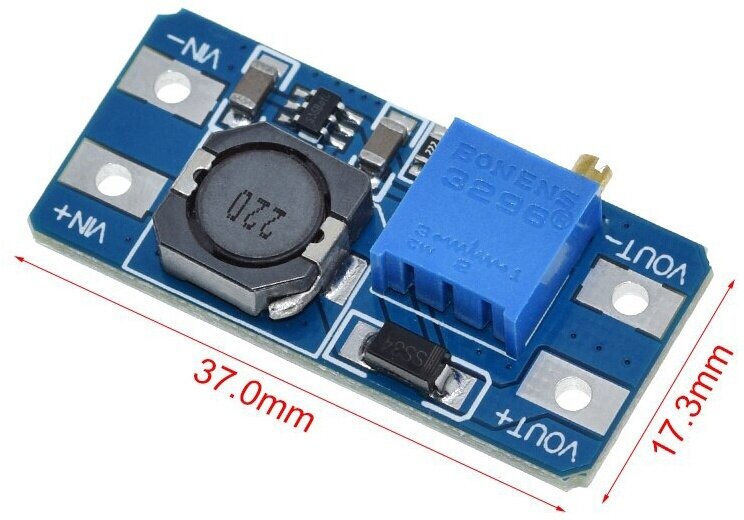1 шт! Повышающий регулируемый преобразователь напряжения MT3608 in 2V-24V to 5V-28V 2A