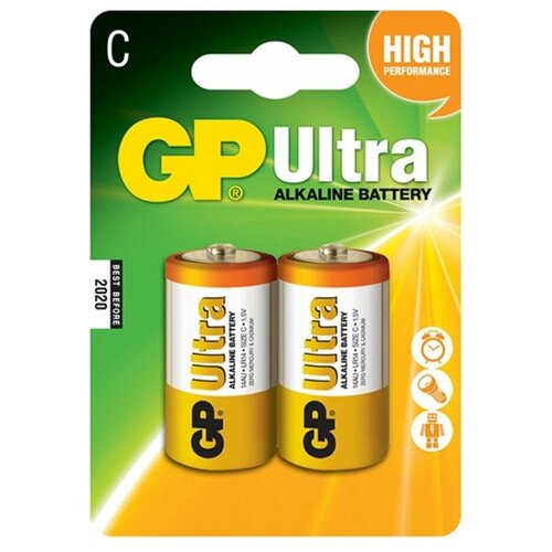 Батарейка GP Ultra Alkaline C, в упаковке: 2 шт.