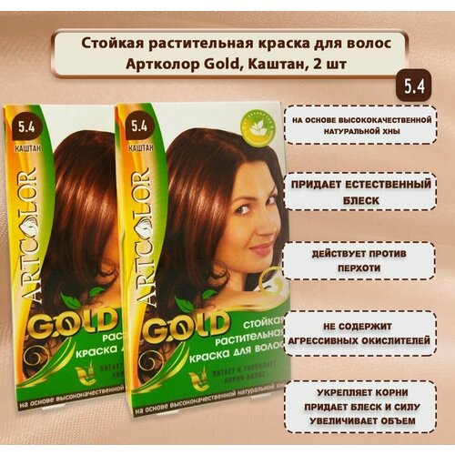 Краска для волос АртКолор Gold, тон 131 (5.4) Каштан х 2шт