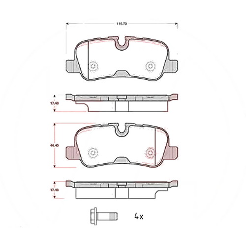 ZIMMERMANN 24192.175.1 (LR010664 / LR015519 / LR016808) колодки дисковые задние\ Land rover (Ленд ровер) Discovery (Дискавери)