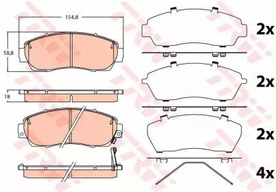 Колодки передние для honda cr-v iv GDB3581 Trw GDB3581