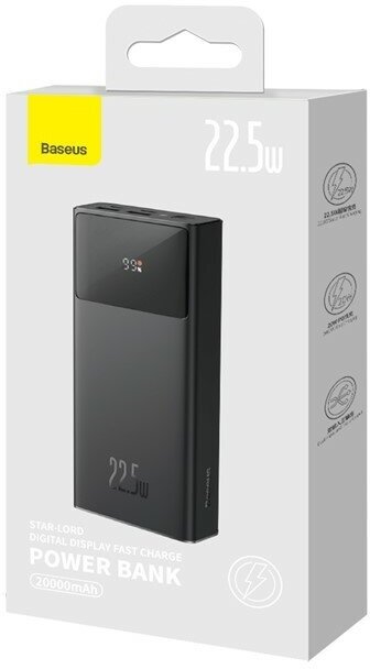 Портативное зарядное устройство Baseus, Srar-Lord Digital Display Fast charge, PPXJ060001, 20000mAh,