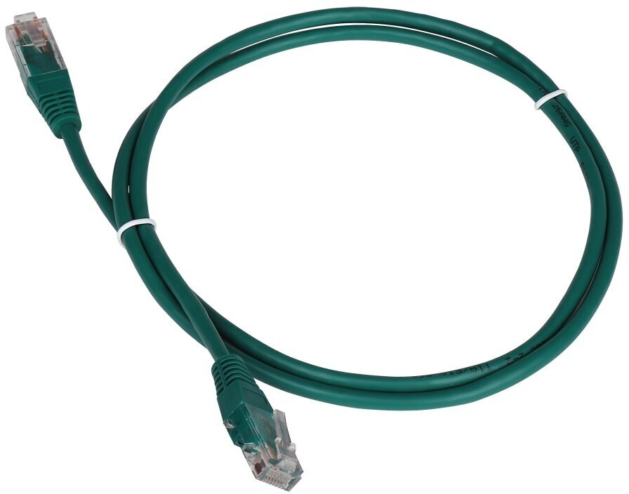 Патч-корд RJ45 - RJ45, 4 пары, UTP, категория 5е, 2 м, зеленый, TWT TWT-45-45-2.0-GN