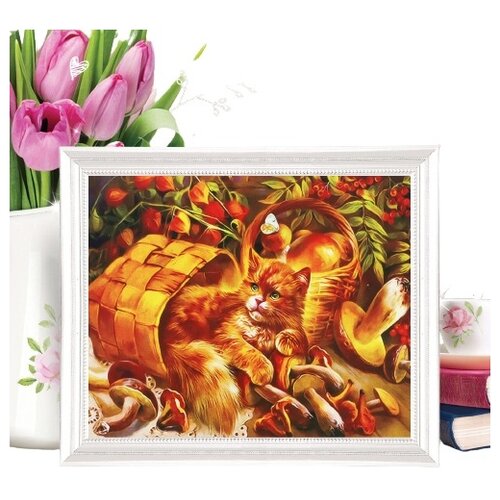 фото Роспись по холсту "рыжий проказник" по номерам с красками по 3 мл+ кисти+крепеж 30*40 5095943 школа талантов